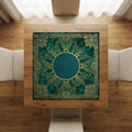 Emerald Green Mahjong Mat, Gold Art Deco Medallion Table Cover, Non Slip Roll Up Mahjong Gift, Christmas Gift for Mahjong Players