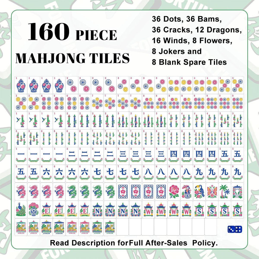 Stained Glass Mahjong Tiles, Purple Blue Acrylic American Mahjong Set, 160 Tiles with Jokers