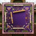 Tennis Mahjong Mat, Purple Leopard Cocktail Playmat, Preppy Country Club Mahjongg Pad, Non Slip Roll Up Racquet Game Night Gift