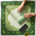Bamboo and Lime Mahjong Mat, Green Citrus Palm Beach Game Table Mat, Non Slip Roll Up Mahjong Gift with Storage Bag