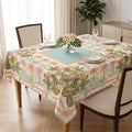 Cockatoo Palm Tablecloth 55x55, Pink Plumeria Mahjong Table Linen, Pastel Resort Square Table Cover, Preppy Decor, Mahjong Ladies Gift