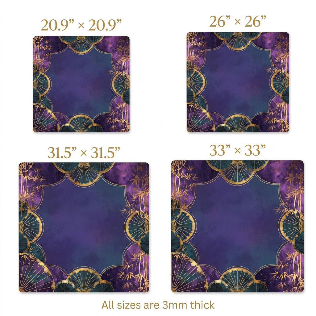 Purple & Gold Art Deco Mahjong Mat, Geometric Sunburst Table Cover, Rollable Non-Slip, Mahjong Hostess Gift, Old Hollywood Game Night