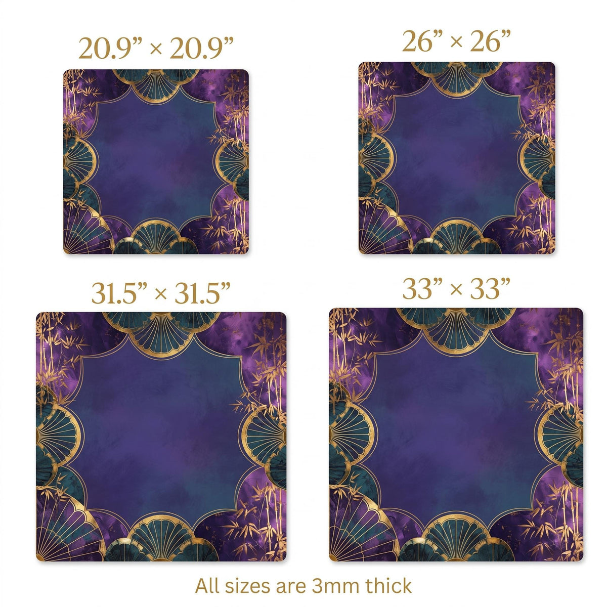Purple & Gold Art Deco Mahjong Mat, Geometric Sunburst Table Cover, Rollable Non-Slip, Mahjong Hostess Gift, Old Hollywood Game Night