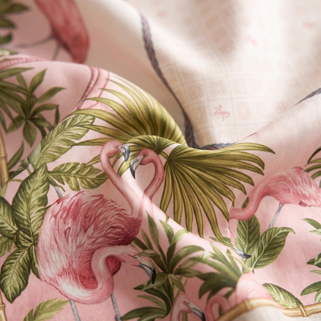American Mahjong Tablecloth 55x55, Pink Flamingo Bamboo Table Cover, Fan Palm Square Card Table Linen, Mahj Night Decor, Mahjong Player Gift